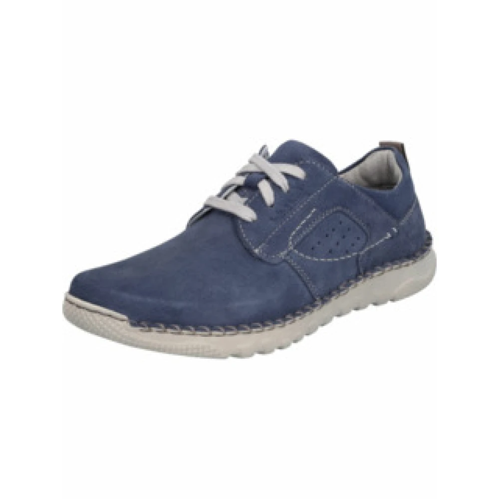 Josef Seibel Casual heren veterschoenen in donkerblauw Heren Schoenen