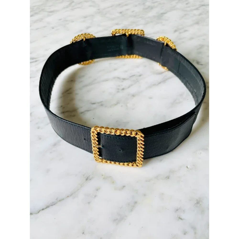 Chanel Vintage Pre-owned Leather belts Black Dames