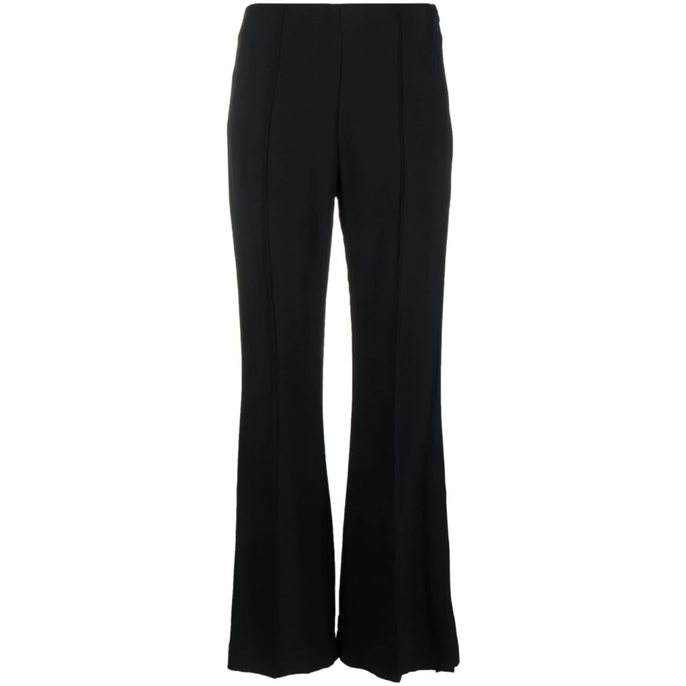Erika Cavallini Zwarte broek met hoge taille en uitlopende pijpen Black Dames