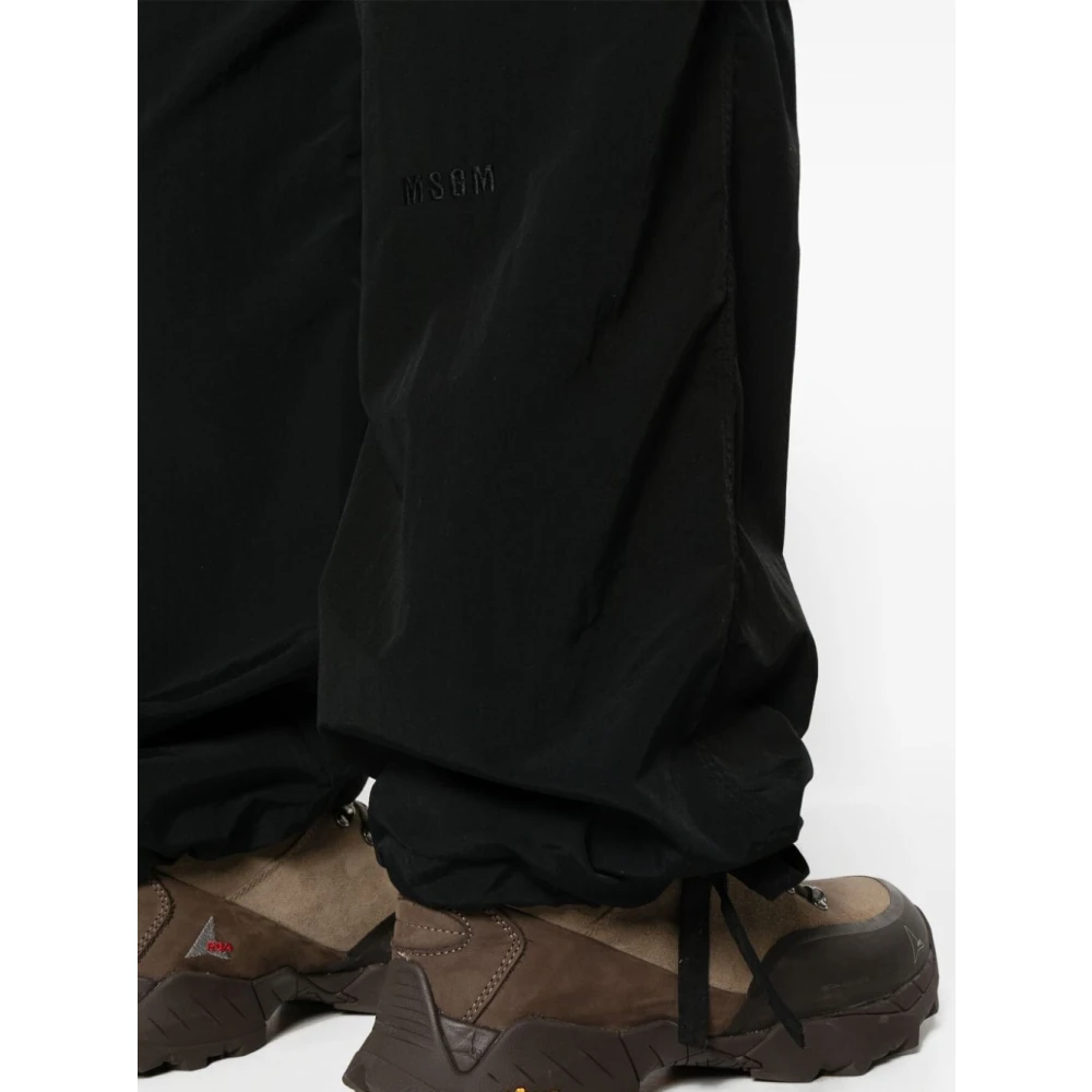 Msgm Zwarte Slim Fit Broek Black Heren