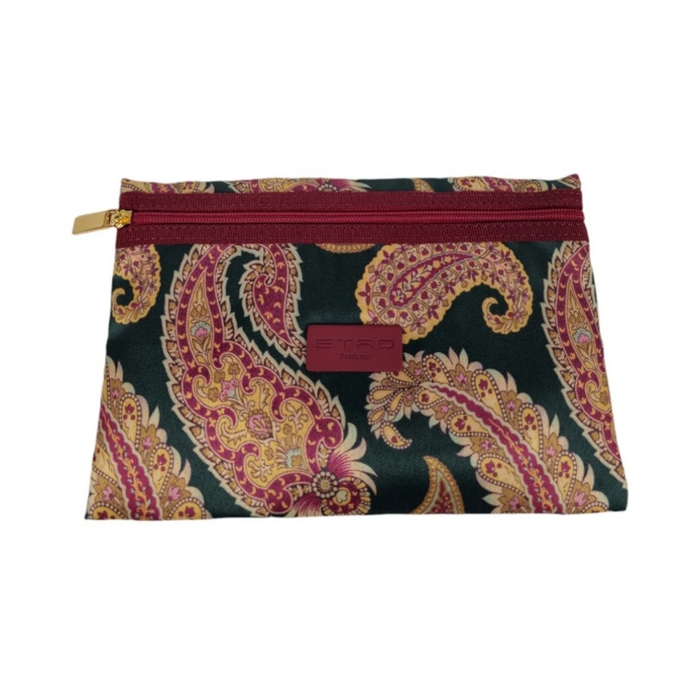 ETRO Groene Kleine Geprinte Make-up Tas Green Dames