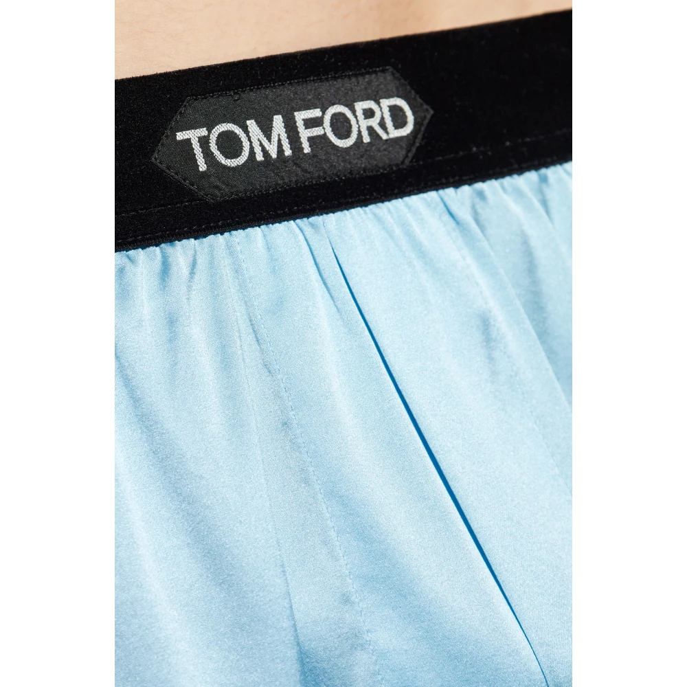 Tom Ford Zijden shorts Blue Heren