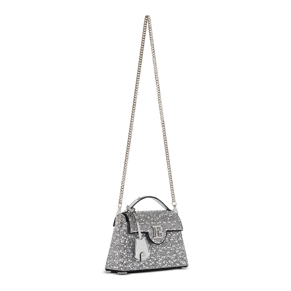 Balmain B-Buzz Dynasty tas in suède en strass Gray Dames