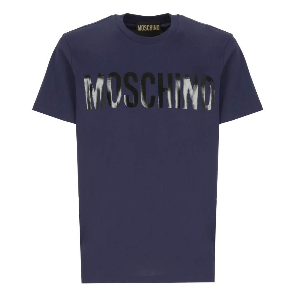 Moschino Blauw Katoen Crew Neck T-shirt Blue Heren