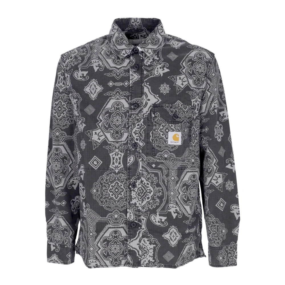 Carhartt WIP Zwarte Overhemd met Lange Mouwen Barok Geïnspireerde Print Multicolor Heren