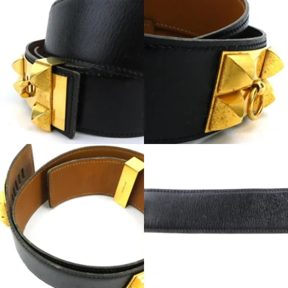 Hermès Vintage Pre-owned Leather belts Black Dames