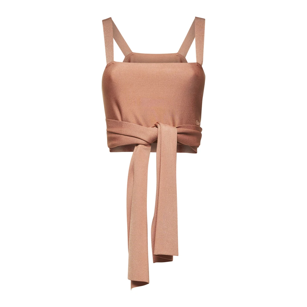 Chloé Roze Gebreide Top met Vierkante Halslijn Pink Dames