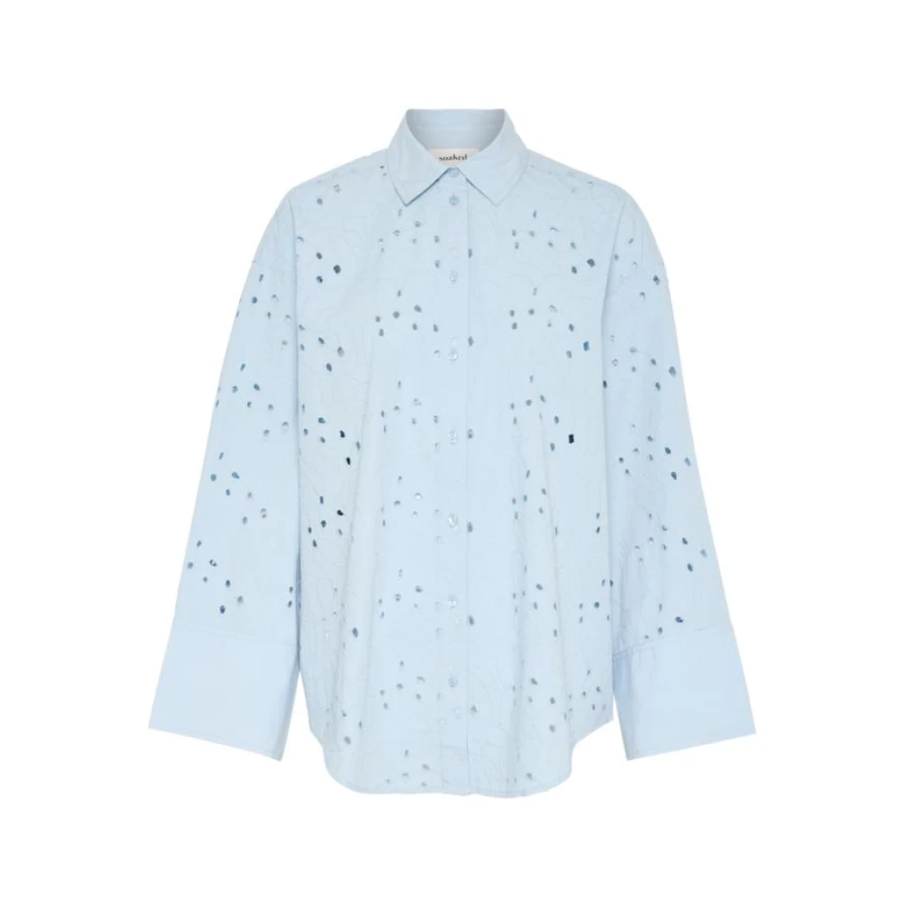 Soaked in Luxury Elegante Sliva Shirt Blue Dames