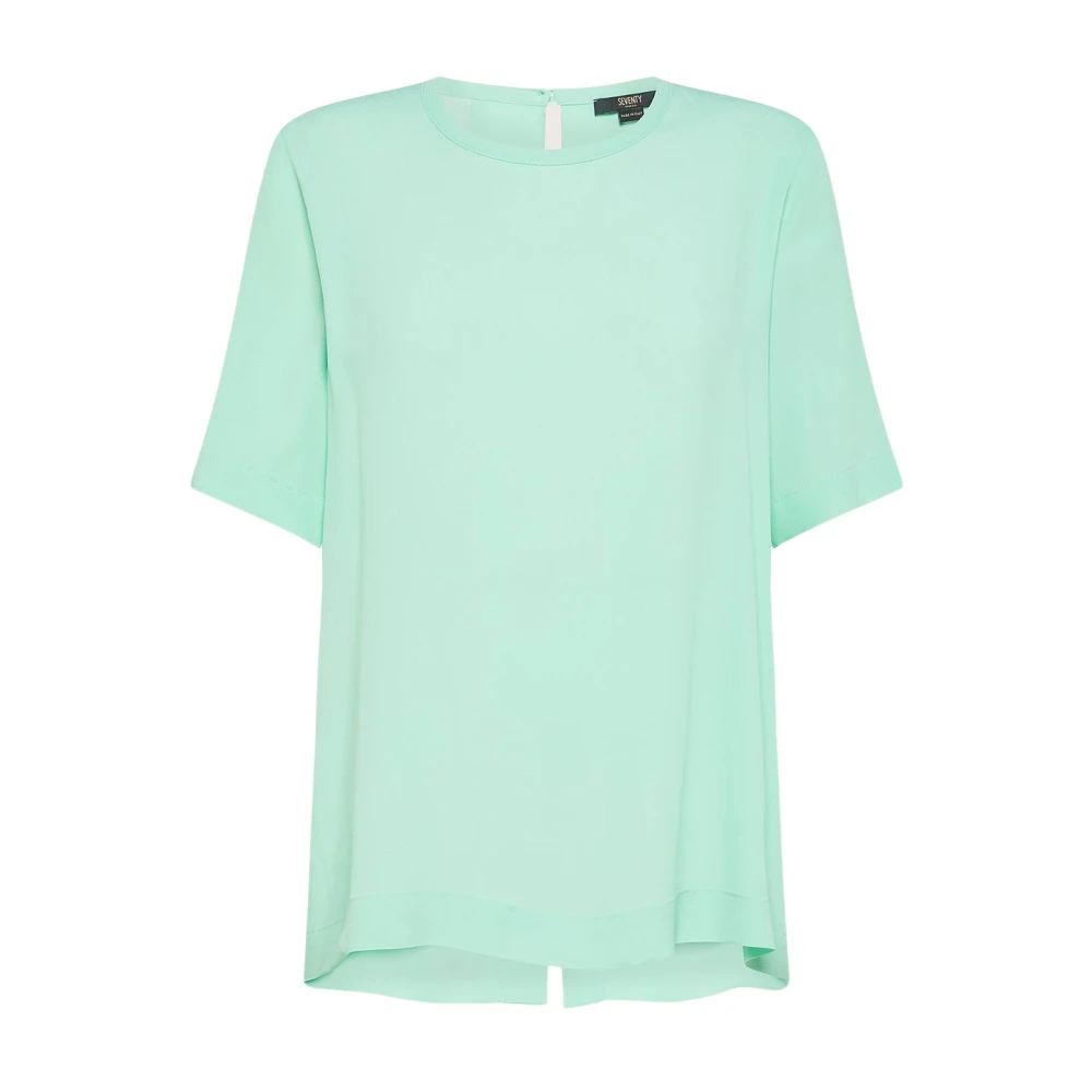 Seventy Zijdeblend T-shirt met korte mouwen Green Dames