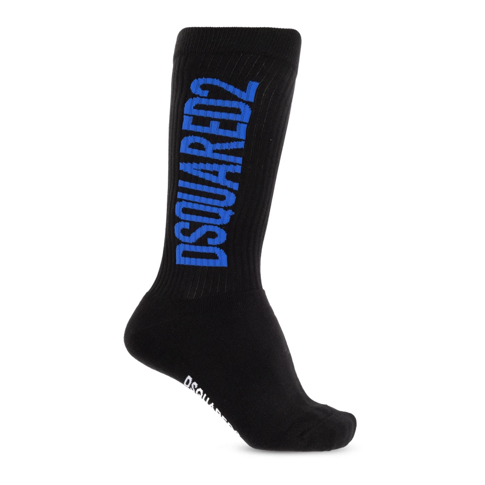 Dsquared2 Katoenen sokken met logo Black Heren