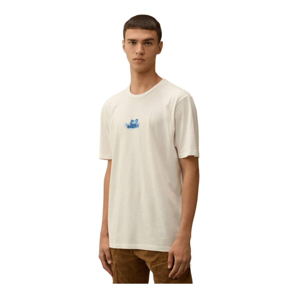 C.P. Company Grafisch T-shirt met potloodeffect White Heren