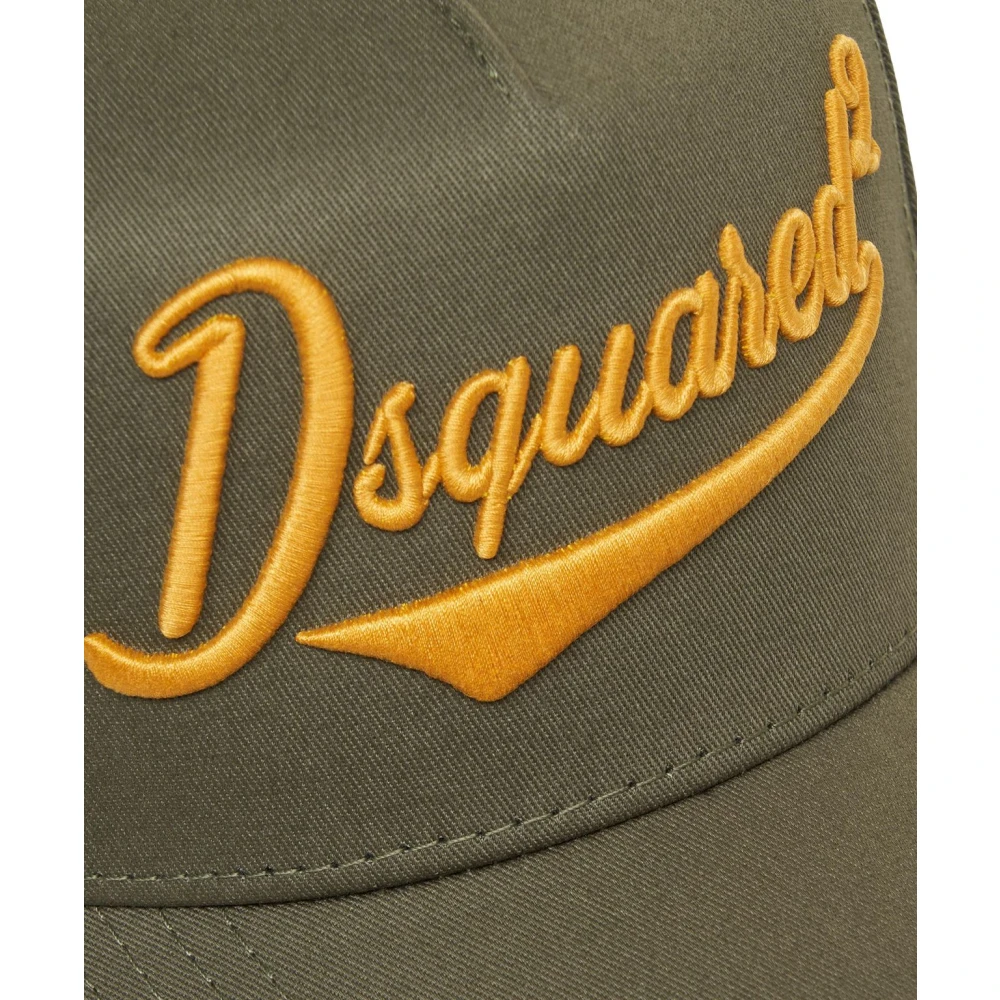 Dsquared2 Groene Baseballpet Stijlvol Logo Details Green Heren
