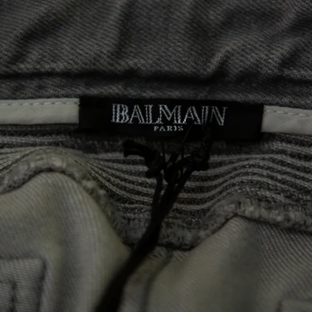 Balmain Pre-owned Denim jeans Gray Dames