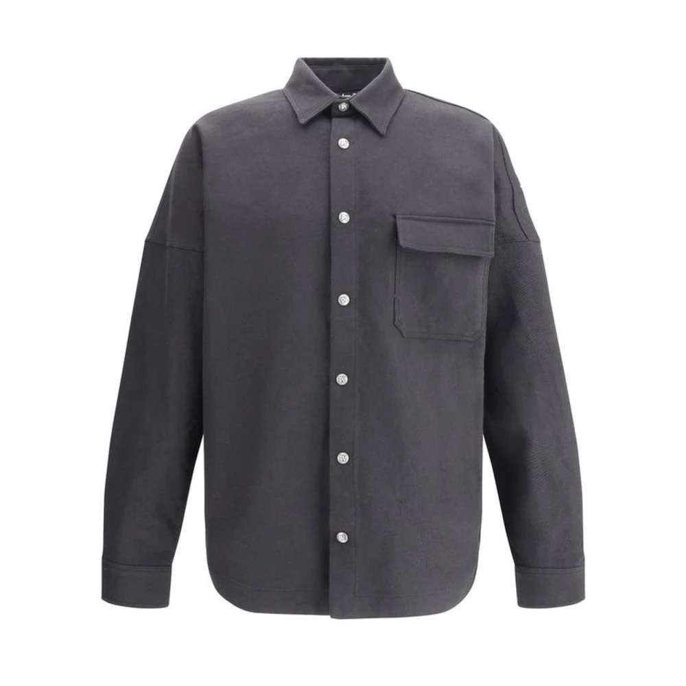 Palm Angels Oversized Katoenen Shirt met Klepzak Black Heren