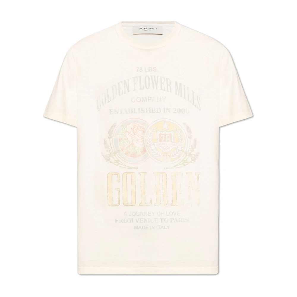 Golden Goose Journey T-shirt Regular Katoen Jersey Beige Heren