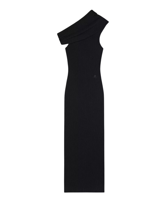 robe-noire-rayee-a-encolure-asymetrique