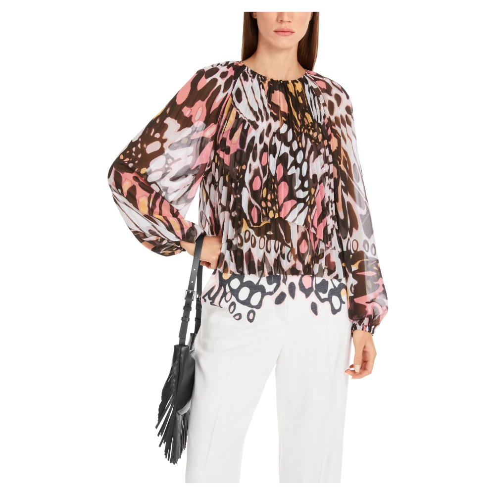 Marc Cain Gestileerde Butterfly Print Blouse Multicolor Dames