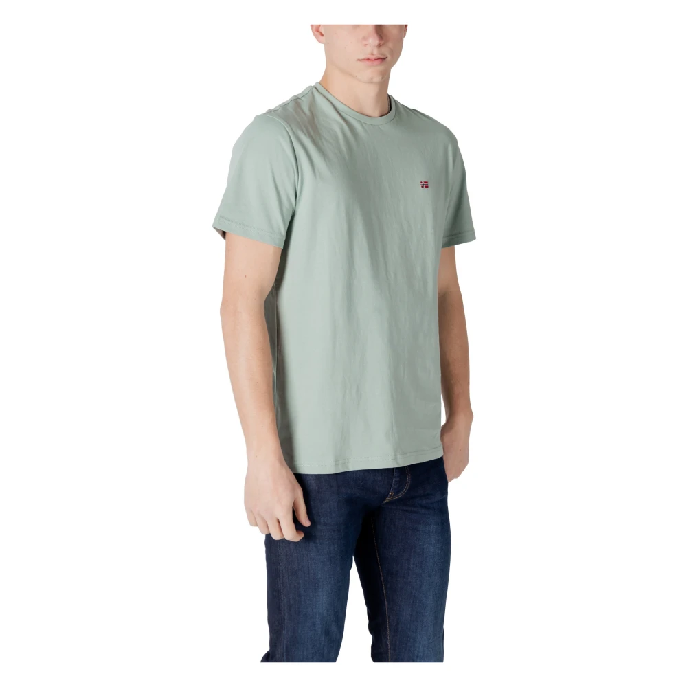 Napapijri Groene Katoenen T-shirt voor Lente Zomer Green Heren