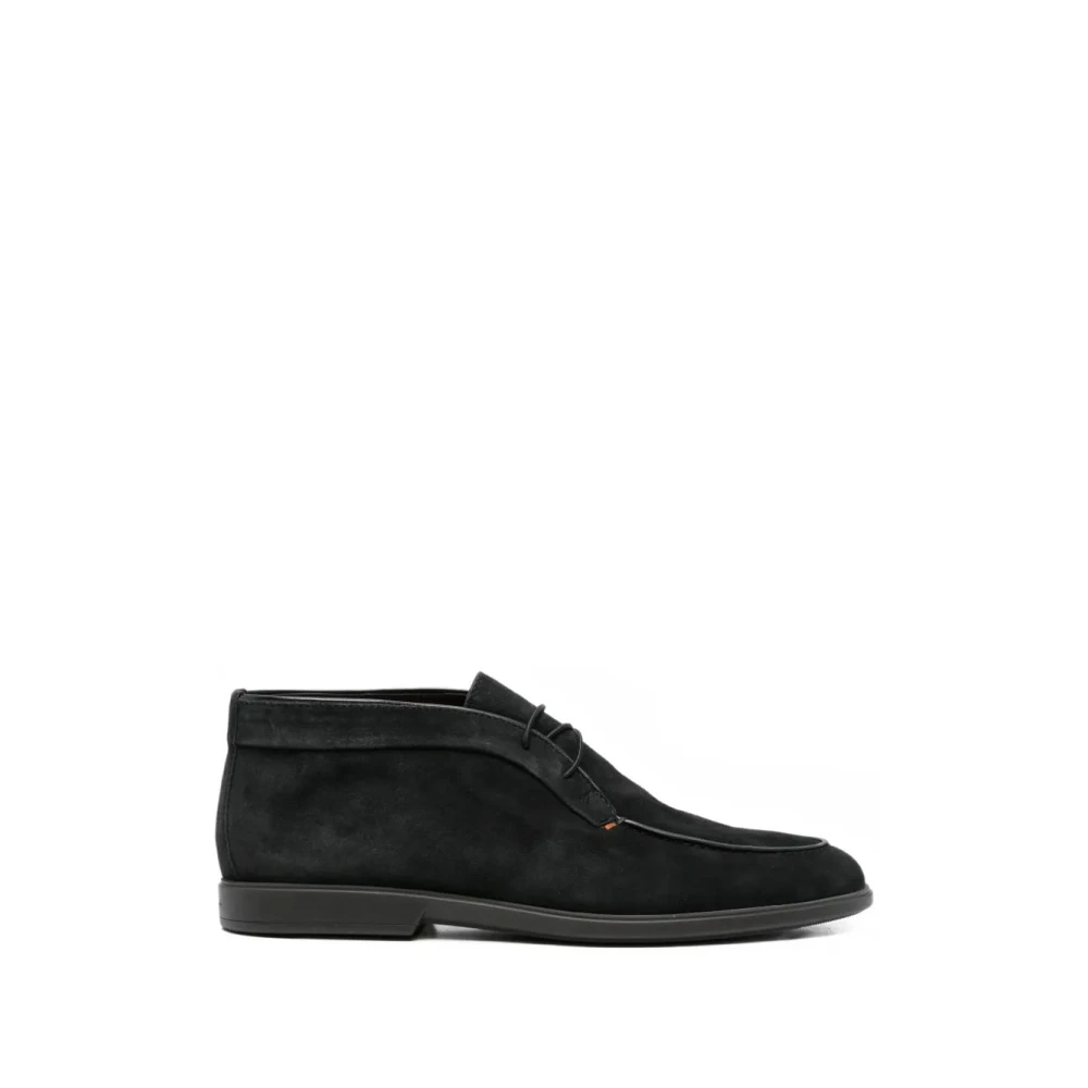 Santoni Mannelijk Zwart Schoenen Heren, 44 Eu, Suède, Desert Boot