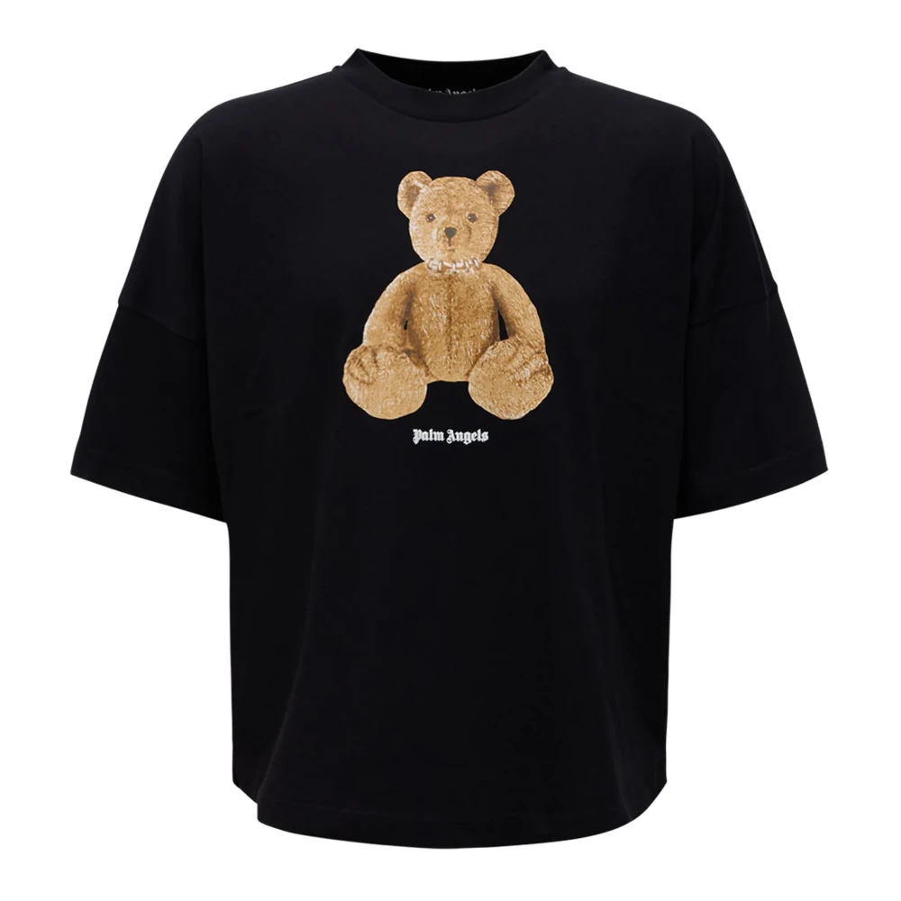 Palm Angels Men's Black Bear Over Tee - T-Shirts - M - Tops
