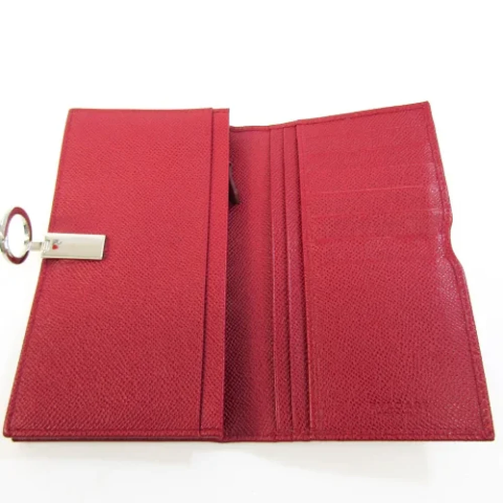 Bvlgari Vintage Pre-owned Leather wallets Red Dames