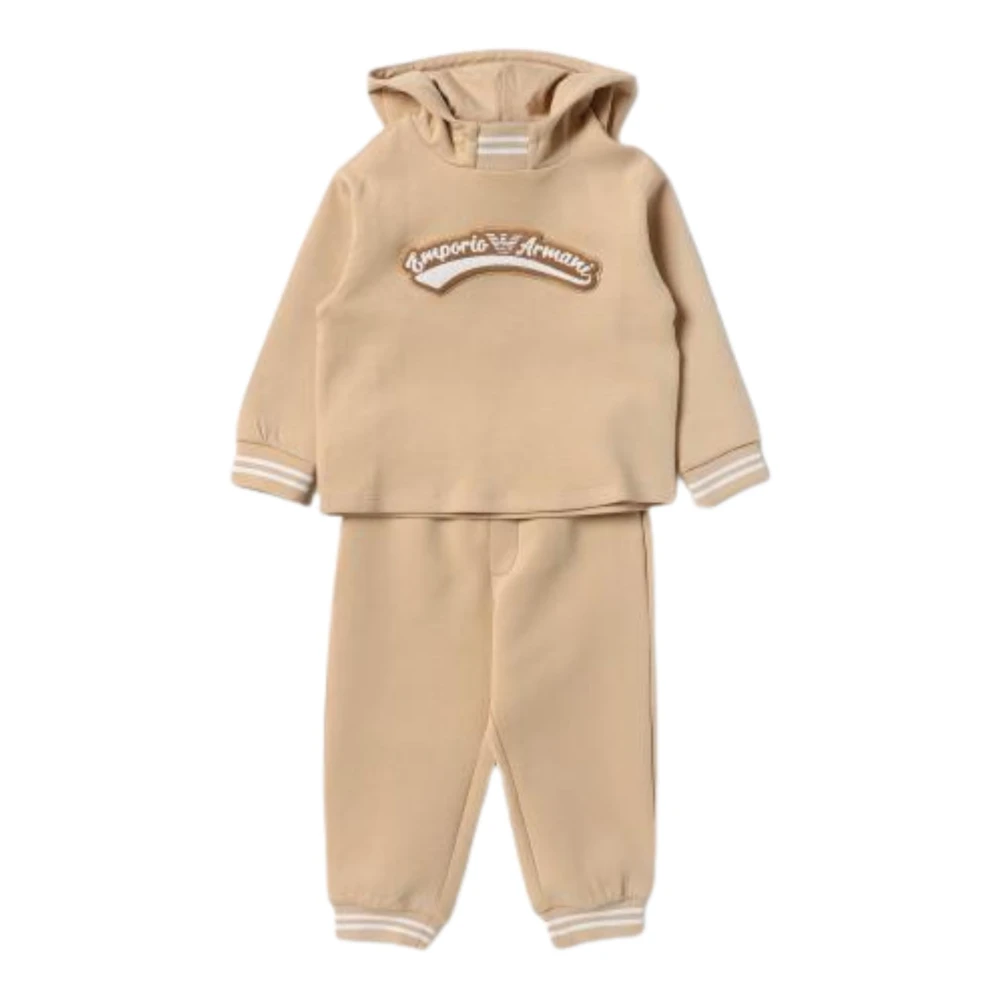 Emporio Armani Beige Junior Klänning Hoodie Set Beige, Unisex