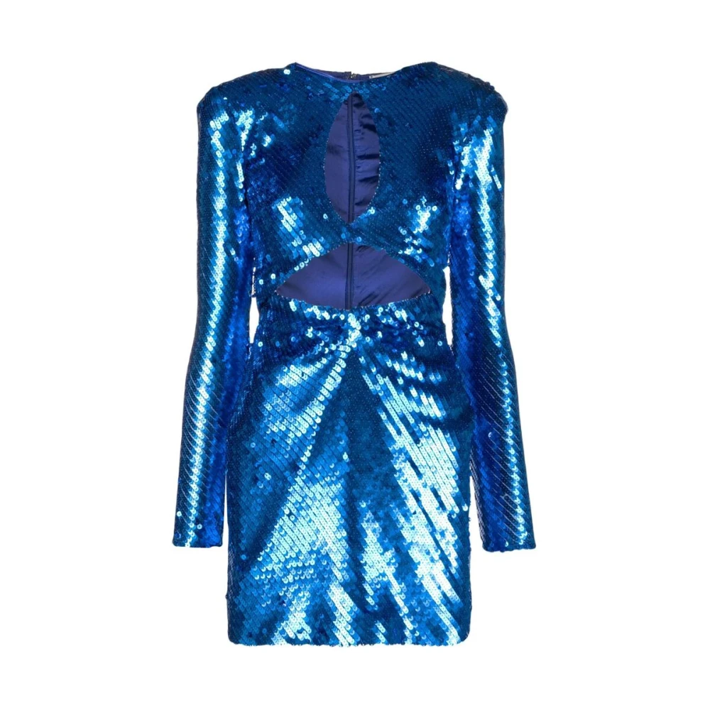 The New Arrivals Ilkyaz Ozel Koningsblauwe Pailletten Cut-Out Jurk Blue Dames