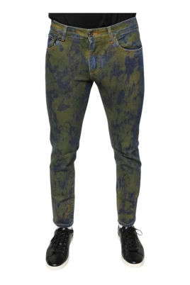 Blå Tie Dye Slim Fit Jeans