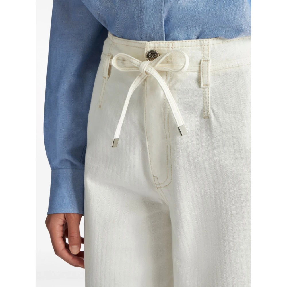 ETRO Witte high-waisted wijde pijp jeans White Dames