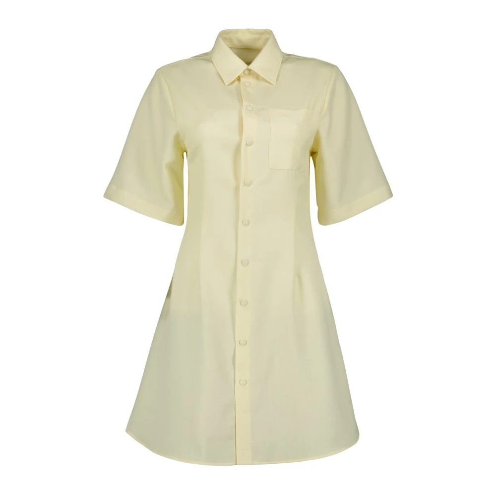 Ami Paris Women's Yellow Pastel Wool Shirt Dress - Shirt Dresses - Xs - Dresses