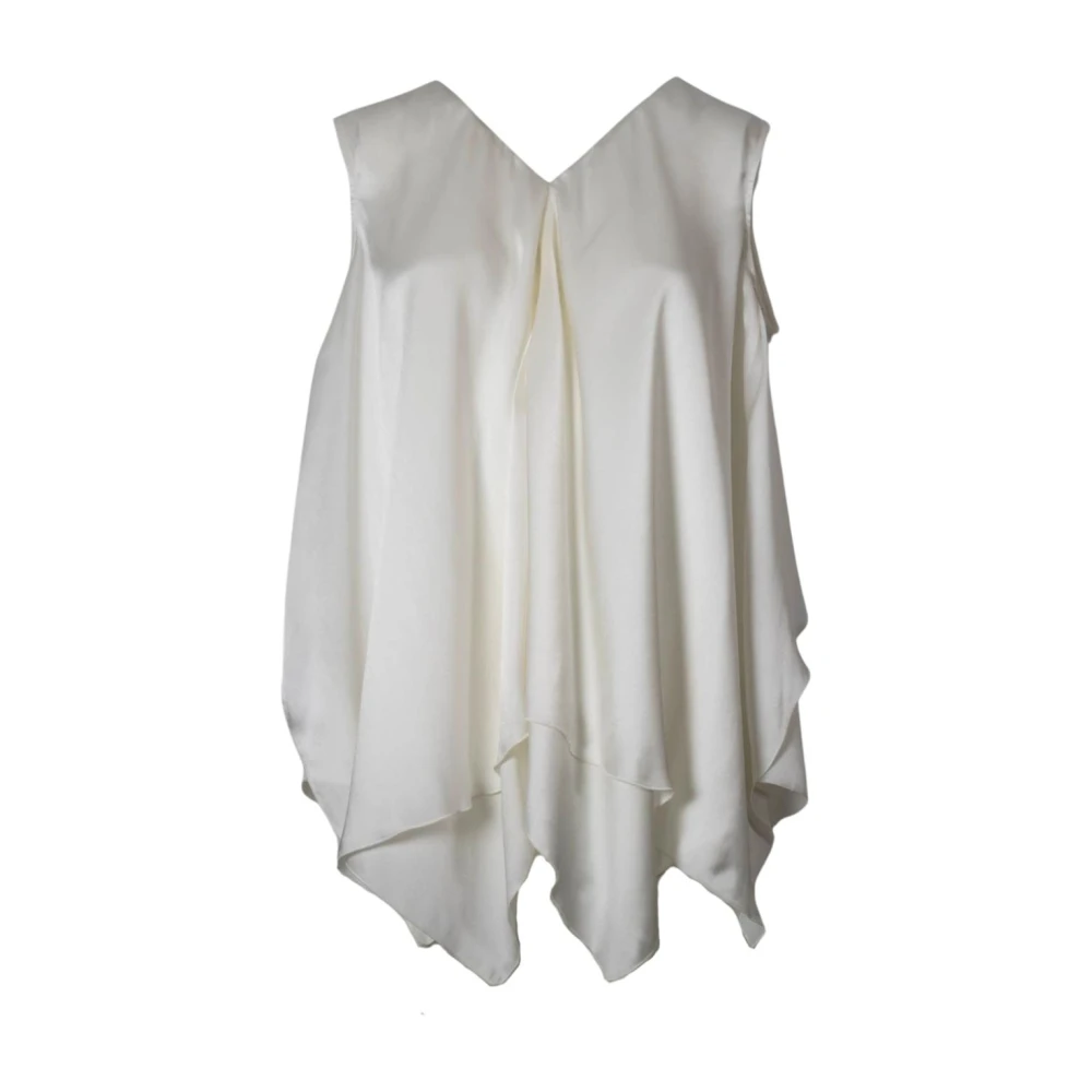 High Gelaagde mouwloze top met SWAROSKI-detail White Dames