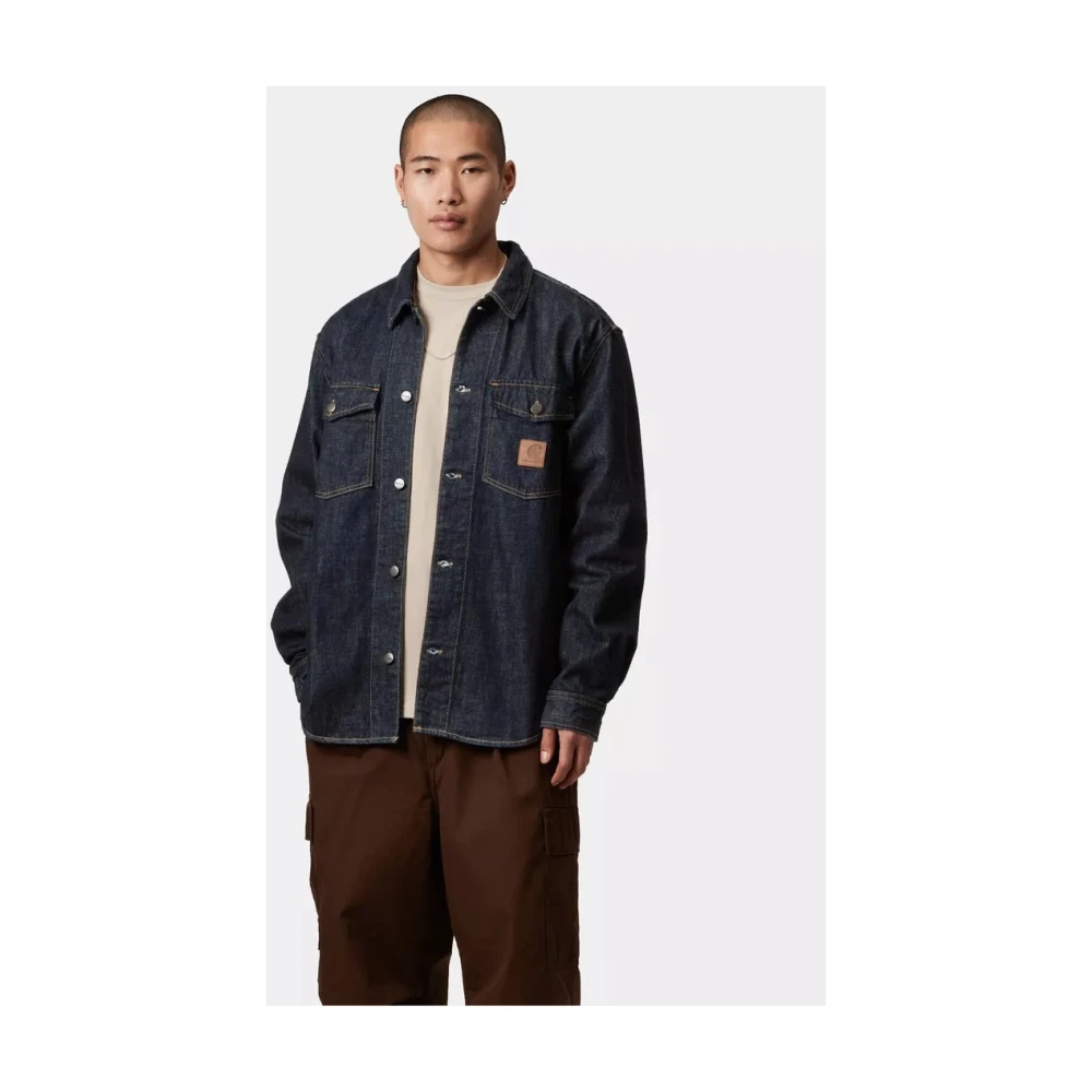 Carhartt WIP Denim Overhemd Jas Blauw Black Heren
