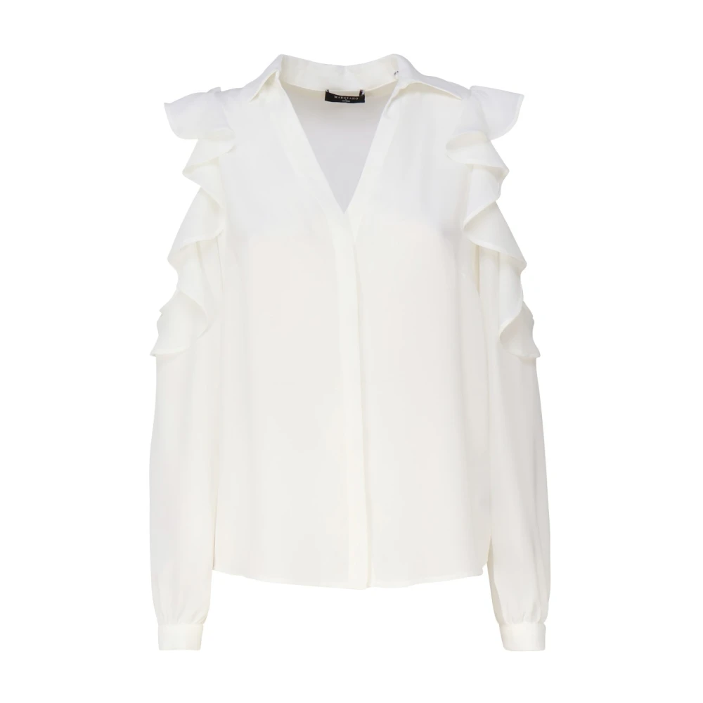 Guess Witte Aria Blouse met Ruches White Dames