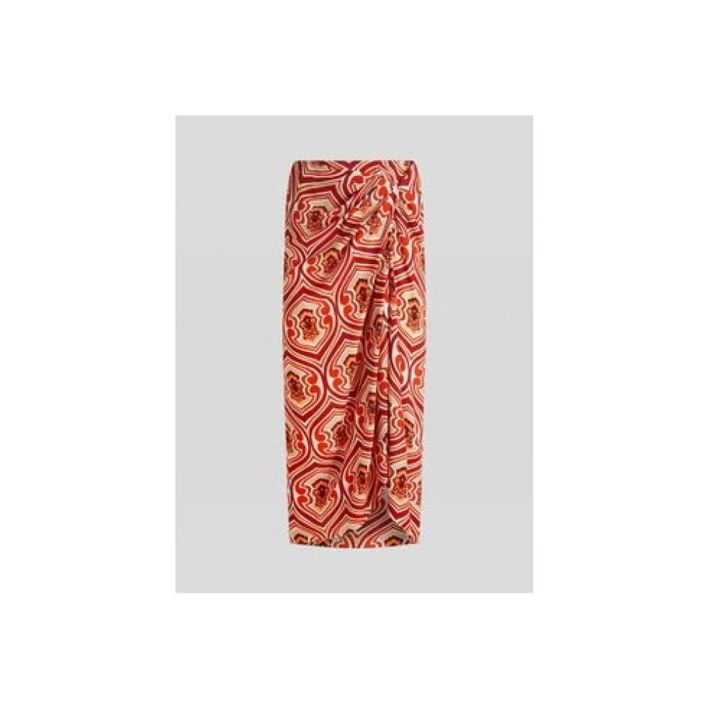ETRO Grafische Print Pareo Rok Orange Dames