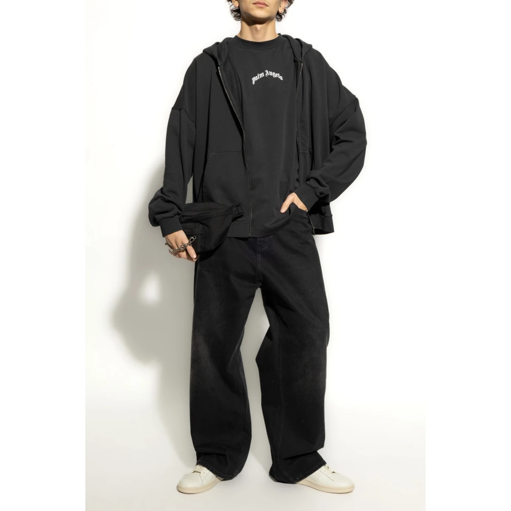 Palm Angels T-shirt met print Black Heren
