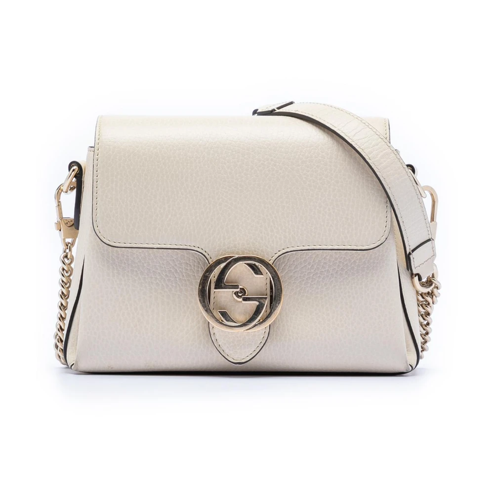 Gucci Vintage Women's White Pre-Owned Shoulder Bag With Chain Strap