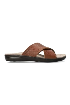 Brun Läder Slide Sandal