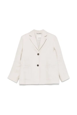 Beige Jackor med Knappar Fram