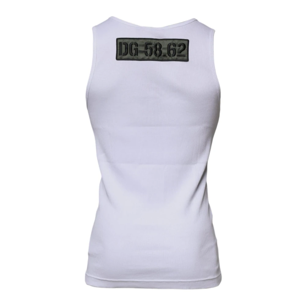 Dolce & Gabbana Witte Mouwloze Ronde Hals T-shirt White Heren
