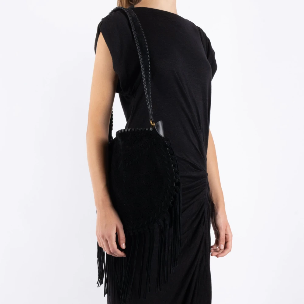 Isabel marant Zachte Schouder Leren Tas Zwart Black Dames