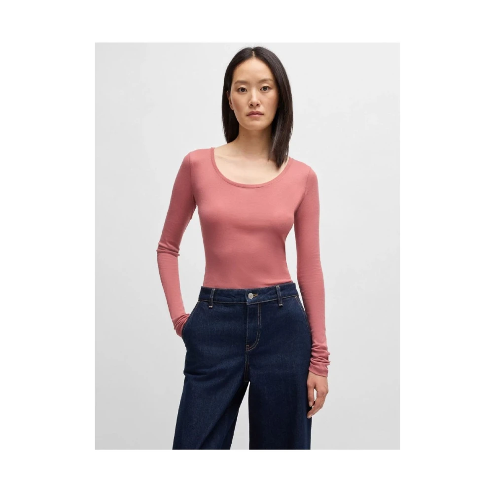 Hugo Boss Stijlvol T-shirt voor mannen Pink Dames