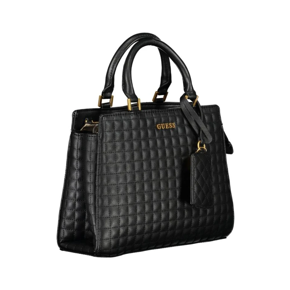 Guess Zwarte Polyethyleen TIA Tas met Kettingriem Black Dames