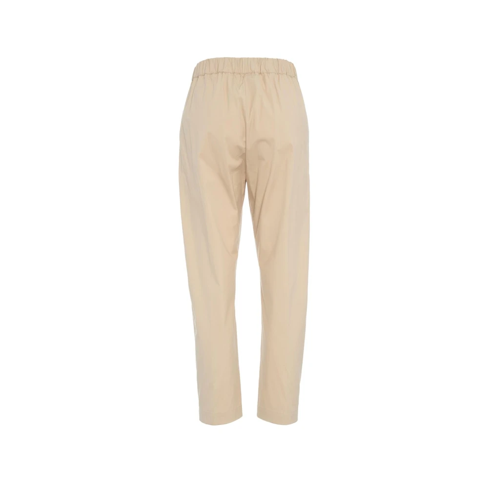 Semicouture Beige Casual Broek met Trekkoord Tailleband Beige Dames