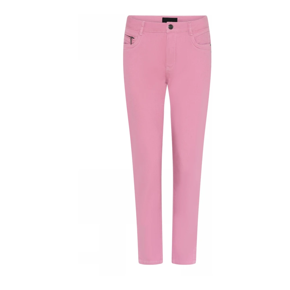 C.ro Women's Pink Rose Trousers With Zipper Detail - Slim-Fit Trousers - 2XL - Trousers
