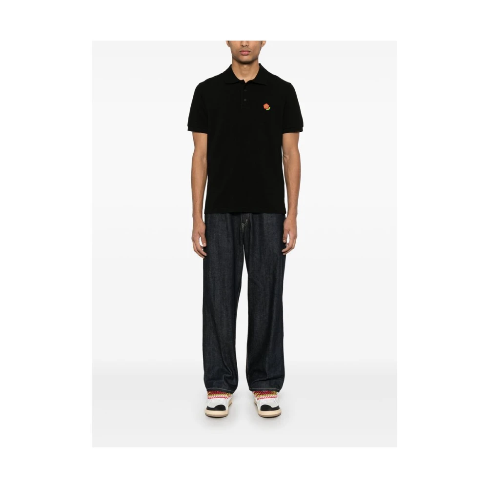 Kenzo Zwarte Polosweater met Logoborduursel Black Heren