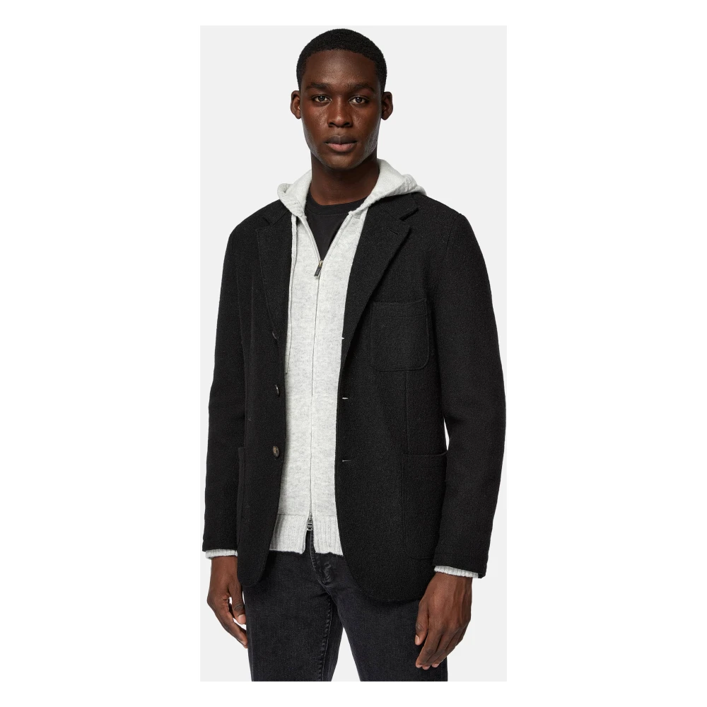 Boggi Milano B Jersey Jasje van zuivere wol Black Heren