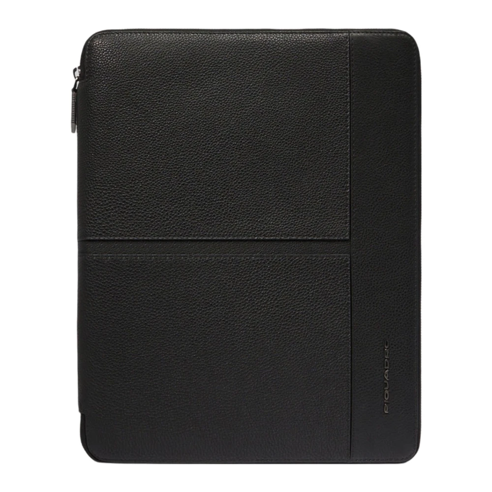 Piquadro Leren iPad Pro 12.9 Hoes Black Heren