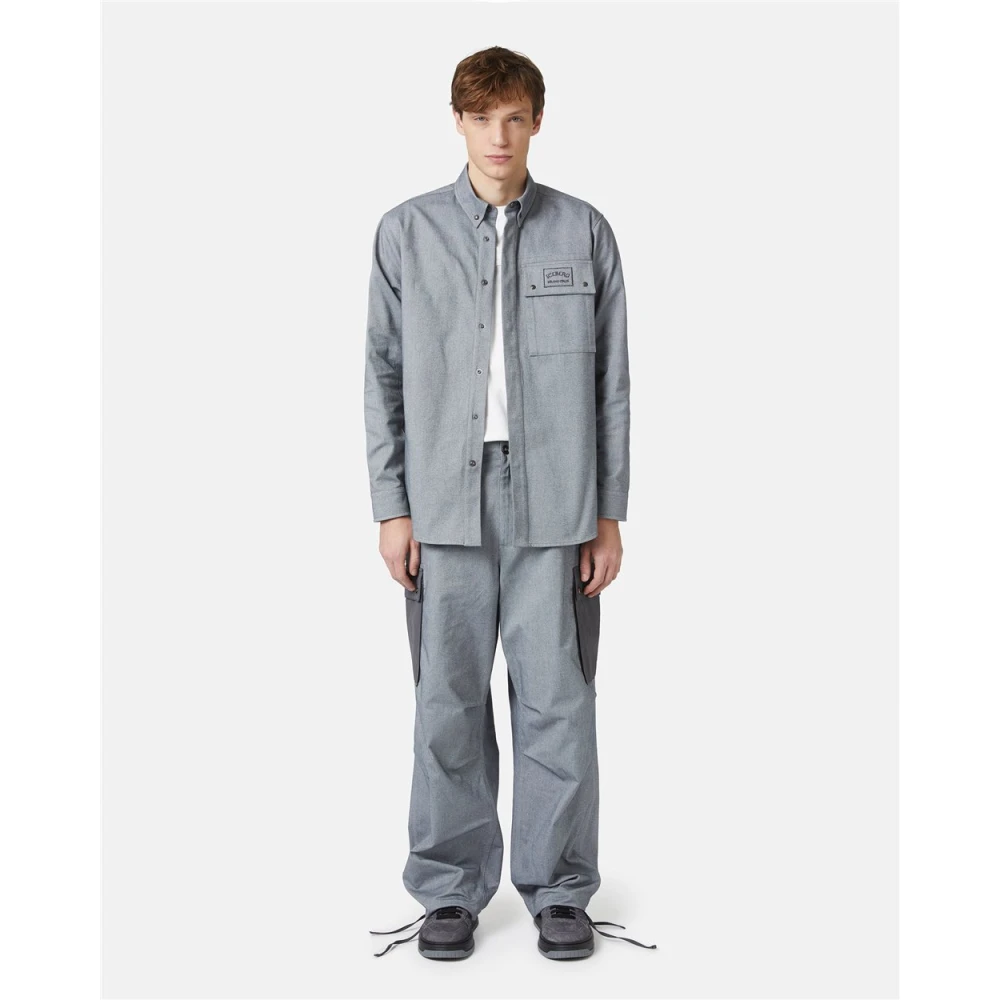 Iceberg Overhemd in gemêleerde technische gabardine Gray Heren