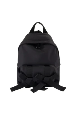 Svart Nylon Båge Fram Ryggsäck