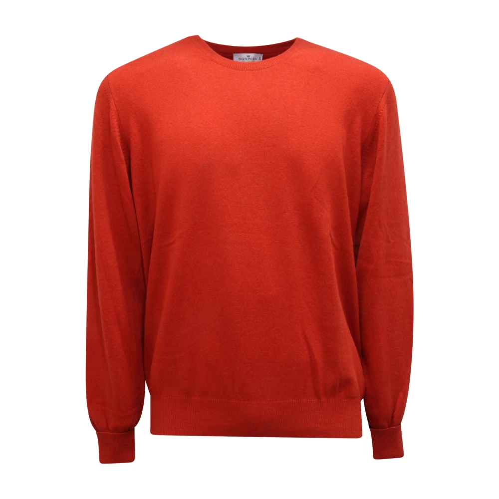 Sonrisa Red Cashmere Knitwear, Male, Xl, Cashmere Jumper Made In Italy